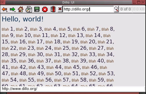 First versions of Dillo using FLTK2